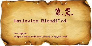 Matievits Richárd névjegykártya